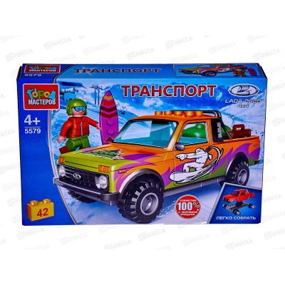 Конструктор "ГОРОД МАСТЕРОВ" LADA 4х4 PICKUP, 42дет, 5579-КК Конструктор "ГОРОД МАСТЕРОВ" LADA 4х4 PICKUP, 42дет, 5579-КК