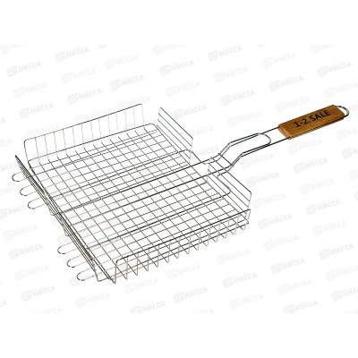 Решетка-гриль 1-2 Sale глубокая антипр 31*24*5см /58см хром/дер 822588 Решетка-гриль 1-2 Sale глубокая антипр 31*24*5см /58см хром/дер 822588