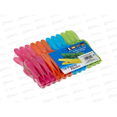 Прищепки 24 прищепки, пластик 818 (017182)  Ж