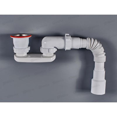 Сифон СД-П для душевого поддона плоский