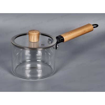 Ковш 1,5л термостойкое стекло дер/руч AST-006-N-01T *12