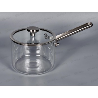 Ковш 1,5л термостойкое стекло мет/руч AST-006-N-02G *12