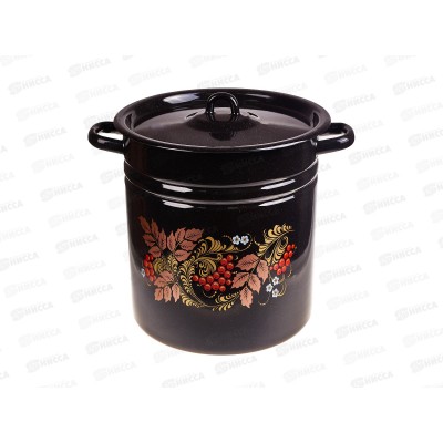 Кастрюля 12,0л цилиндрическая Рябинушка, черный рябчик, с петлей С1624.Р*05
