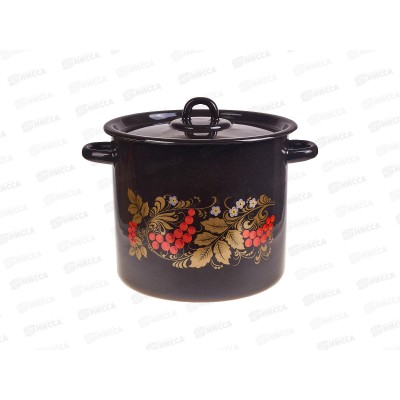 Кастрюля 5,5л цилиндрическая Рябинушка, черный рябчик с петлей С1617.Р*05