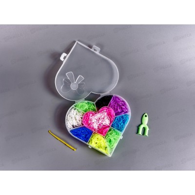 Набор резинок для плетения браслетов TZ-32151 (1000шт)+станок Сердце Набор резинок для плетения браслетов TZ-32151 (1000шт)+станок Сердце