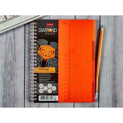 Тетрадь 96л кл. Hatber Diamond neon оранж.02035 греб. *40 Тетрадь 96л кл. Hatber Diamond neon оранж.02035 греб. *40
