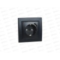 Розетка Эрна 1-местная, с заземлением, с защитной шторкой и с USB, PST16-9011-03, черный Розетка Эрна 1-местная, с заземлением, с защитной шторкой и с USB, PST16-9011-03, черный