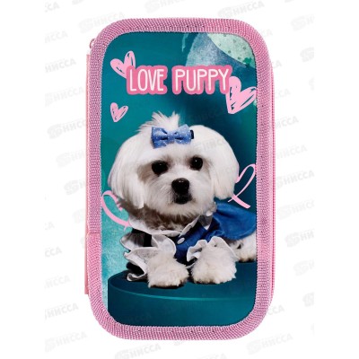 Пенал ПЧЕЛКА 2отд. Love puppy 190*105, ПО-090 *30