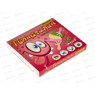 Пластилин 10цв 200г SILWERHOF Монстрики, к/у, стек 1836238 *20