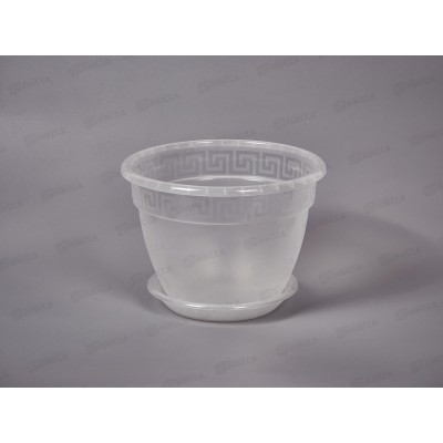 Горшок для цветов АНТИК 2,6л с поддоном Прозрачный *32 Горшок для цветов АНТИК 2,6л с поддоном Прозрачный *32