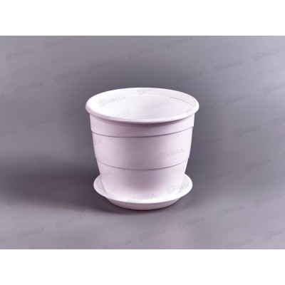 Горшок д/цветов Венеция 2л Белый, D16, с поддоном *28 Горшок д/цветов Венеция 2л Белый, D16, с поддоном *28