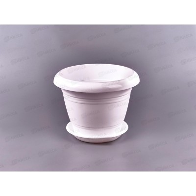 Горшок для цветов Фестона 2,1л Белый, D19, с поддоном  *24