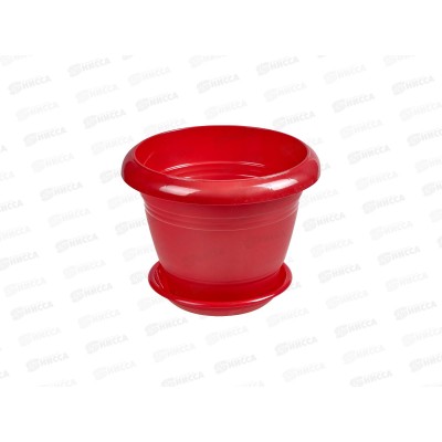 Горшок для цветов Фестона 2,1л Красный, D19, с поддоном *24 Горшок для цветов Фестона 2,1л Красный, D19, с поддоном *24