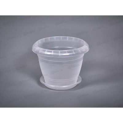 Горшок для цветов Фестона 2,1л Прозрачный, D19, с поддоном *24 Горшок для цветов Фестона 2,1л Прозрачный, D19, с поддоном *24