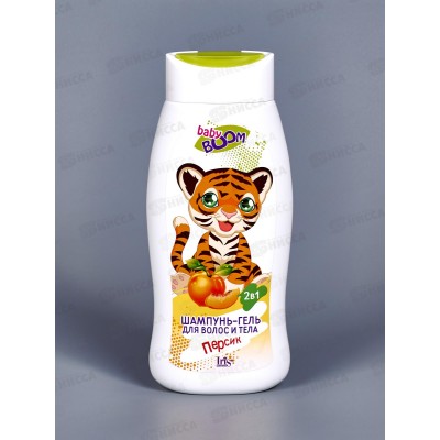 IRIS BABY BOOM Шампунь-гель детский 2в1 Персик 300мл *12