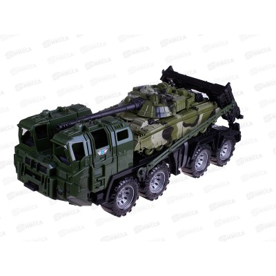 Машина Военный тягач "Щит" с танком (камуфляж) 258/1   *4