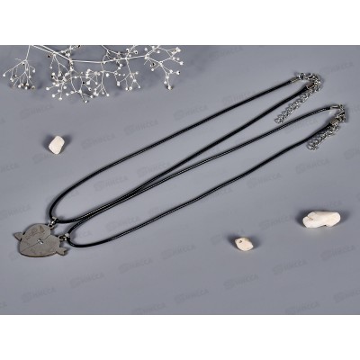 Подвеска на шнурке &quotРазбитое сердце&quot с магнитом,№64 (2шт)