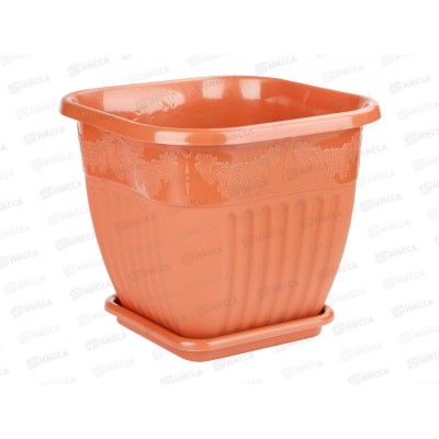 Горшок-Кашпо Лозанна 8л с поддоном квадратный (коричневый) М7416 *16 Горшок-Кашпо Лозанна 8л с поддоном квадратный (коричневый) М7416 *16