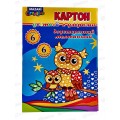 Цветной картон MAZARI 6л. 6цв,мел.,с узорами,,М-16807*40