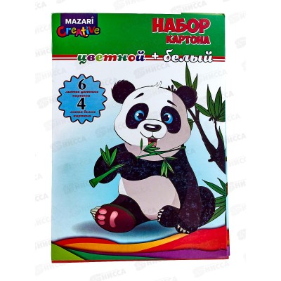 Цветной картон +белый картон MAZARI 10л. 6цв,немел,М-16809*40 Цветной картон +белый картон MAZARI 10л. 6цв,немел,М-16809*40