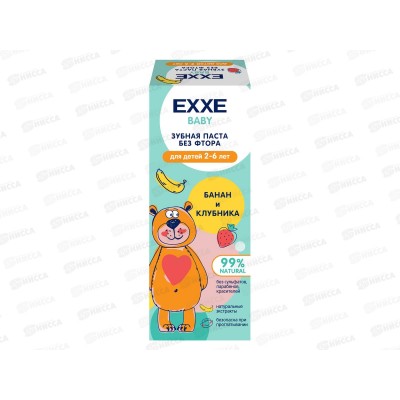 EXXE Baby Зубная паста детская Банан и клубника 50г 2-6 *12 С0007117 EXXE Baby Зубная паста детская Банан и клубника 50г 2-6 *12 С0007117