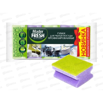 Master FRESH Губки д/посуды Профилированные 5шт *36 С0005974