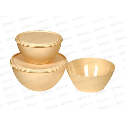 Набор мисок с цветными крыш 2+4л Салатник 2,5л кремовый (Ангора) *12 Набор мисок с цветными крыш 2+4л Салатник 2,5л кремовый (Ангора) *12