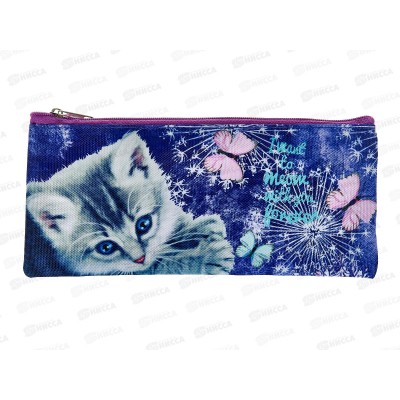 Пенал Attomex 21*9*1см Cute Kitty молн., текстиль 7024322