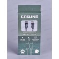 Кабель CARLINE Type C- Type C, тканевая оплетка, 2.1А,  1м, 11121