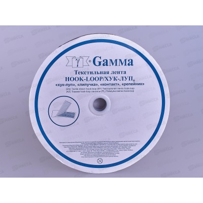 Липучка "Gamma" 16мм LG-16, 25м Черный