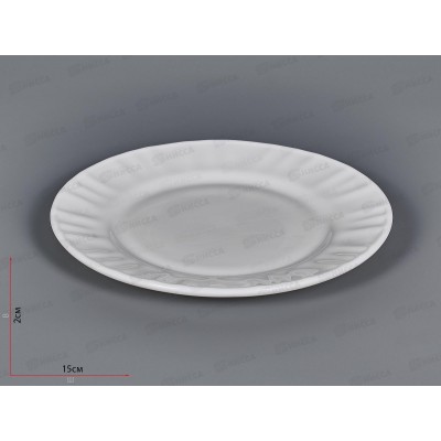 Тарелка мелкая гладкий край 15см Белье 1039071