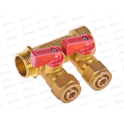 Коллектор для металлопластиковых труб 3/4х3/4х16х2 вых с кранами, 36224 PROFLINE Коллектор для металлопластиковых труб 3/4х3/4х16х2 вых с кранами, 36224 PROFLINE