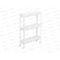 Этажерка 3-х секционная узкая на колесах Белый М2704 *4 Этажерка 3-х секционная узкая на колесах Белый М2704 *4