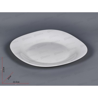 Тарелка квадратная плоская d-24см белье 100б-ткл9,5 *6/36 Тарелка квадратная плоская d-24см белье 100б-ткл9,5 *6/36