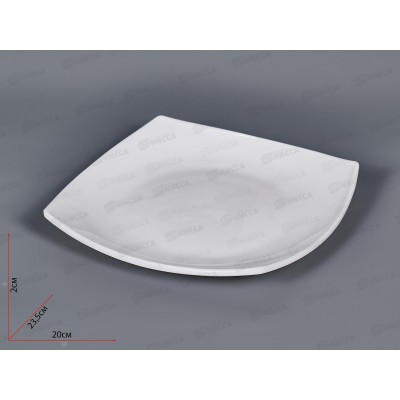 Тарелка плоская квадратная d-23,5см белье 100б-тг9,5 *6/72