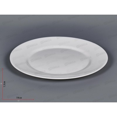 Тарелка плоская круглая d-19см белье 100б-тп7,5 *6/72 Тарелка плоская круглая d-19см белье 100б-тп7,5 *6/72