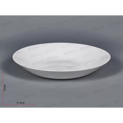 Тарелка суповая d-21,5см 630мл белье 100б-стбч8,5 *6/36
