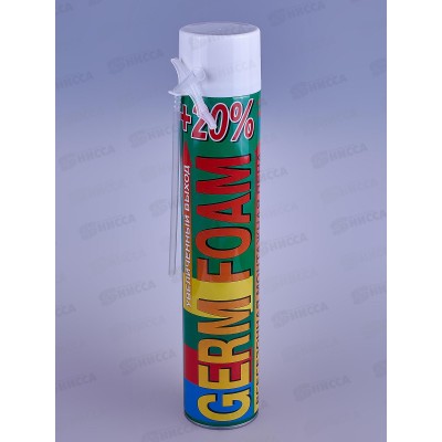 Пена монтажная GERMFOAM бытовая, увеличенный выход +20%  750мл, всесезонная *12