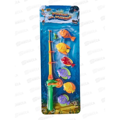 Рыбалка &quotБольшой улов&quot (6 рыбок, удочка) М1500-4 блистер  *96