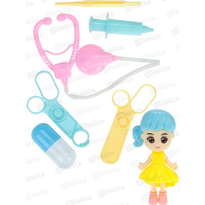 Набор "Юный доктор" (6 дет., мини куколка) Y12558003 в пакете Набор "Юный доктор" (6 дет., мини куколка) Y12558003 в пакете