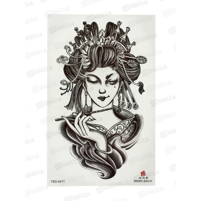 Татуировка-наклейка (12х19) Мифические девушки, ТА-1755  *8