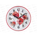 Часы настенные  &quot21 Век&quot 2019-101(10) Маки Рубин красный корпус d=19,5