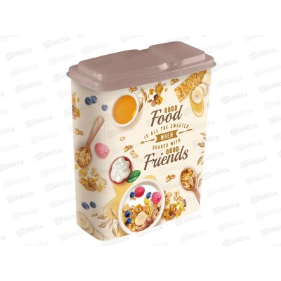 Емкость для сыпучих продуктов 2,3л с декором Темно-бежевый 431255332 *24 БП Емкость для сыпучих продуктов 2,3л с декором Темно-бежевый 431255332 *24 БП