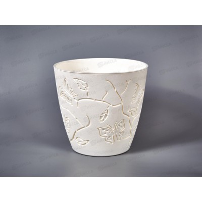 Горшок для цветов &quotButterflies&quot D225мм 5,3л Молочный туман РТ401410048 *10