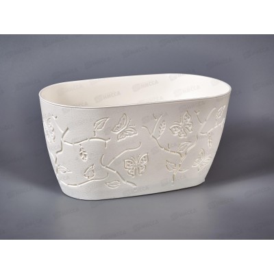 Горшок для цветов &quotButterflies&quot 4л Молочный туман РТ401510048 *12