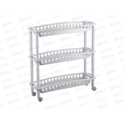 Этажерка &quotДжулия&quot узкая 3 полки Светло-серый 431241530  БП