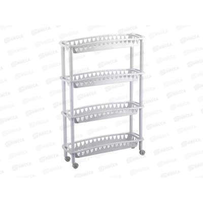 Этажерка "Джулия" узкая 4 полки Светло-серый 431241430 *4 БП Этажерка "Джулия" узкая 4 полки Светло-серый 431241430 *4 БП