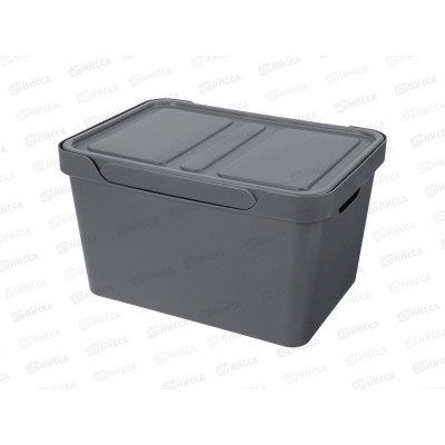 Ящик универсальный 18л "LUXE" с крышкой Серый 433205811 БП Ящик универсальный 18л "LUXE" с крышкой Серый 433205811 БП
