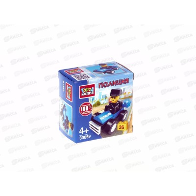 Конструктор &quotГОРОД МАСТЕРОВ&quot Полицейский на машине 26дет., 30059-РZ