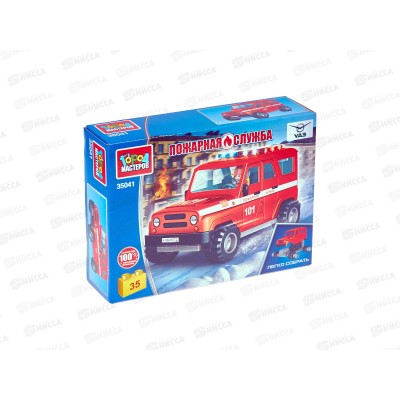 Конструктор "ГОРОД МАСТЕРОВ" UAZ HUNTER Пожарная служба, 35дет. SB-35041 Конструктор "ГОРОД МАСТЕРОВ" UAZ HUNTER Пожарная служба, 35дет. SB-35041